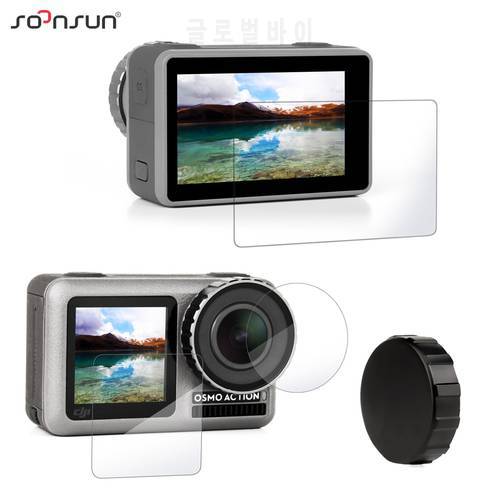SOONSU Nultra Thin Screen Protector Scratch-resistant Protective Lens Film + Silicone Cap Cover for DJI Osmo Action Camera