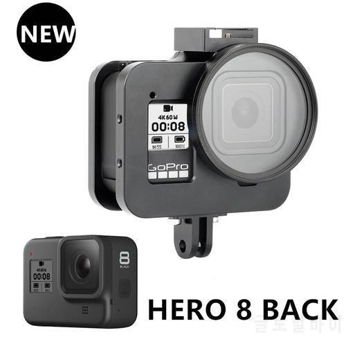 CNC Aluminum Alloy Protective Case Cage for GoPro Hero 8 Black with 52mm UV Lens Cage for Go Pro Hero 8 Accessories