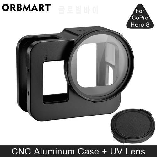 Aluminum Alloy Protective Case for GoPro Hero 8 Black Metal Case Frame Cage + UV Lens Filter for Go Pro 8 Camera Accessories