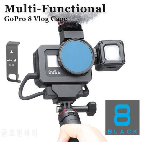 Ulanzi Metal Vlog Case Cage for Gopro Hero Black 8 Extend Cold Shoe Mount for Microphone LED Light