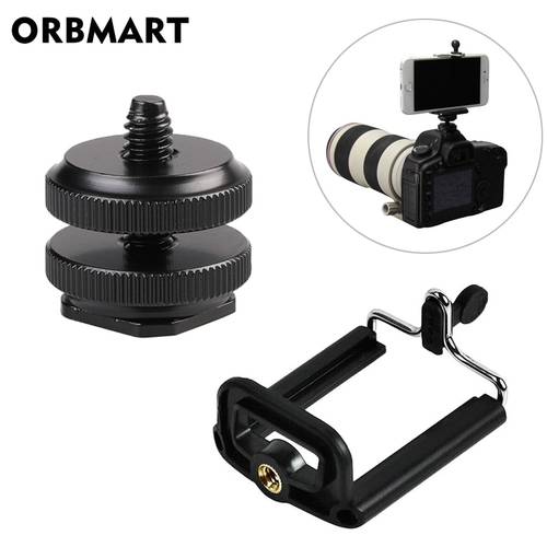 1/4 Hot Shoe Mount Phone Holder Metal Cold Shoe Adapter Bracket for DSLR Camera, Canon, Sony, Nikon, GoPro Hero Accessories