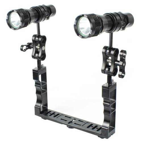 Aluminum alloy Diving Camera Holder Handle Tray Grip Bracket Flashlight Kit for Go Pro Action Camera Underwater Photography