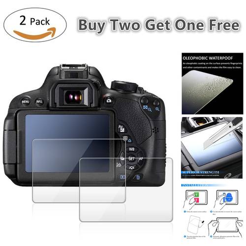 2 Pack 9H Tempered Glass LCD Screen Protector for Canon EOS R6 R5 R RP 90D M200 850D M6 Mark II 5D Mark II 2 1DS Mark III 3 T8i
