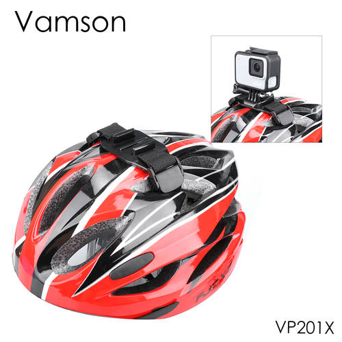 Vamson for Go Pro Hero 10/9/8/7/6/5 Adjustable Bike Helmet Strap Head Belt Mount Holder Adapter for Xiaomi Yi 4K OSMO Action