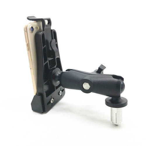 Heavy Duty Fork Stem Mount with 1 inch ball Double Socket Arm Bike Motorcycle Mount Holder Kit Fits for Mobile phone