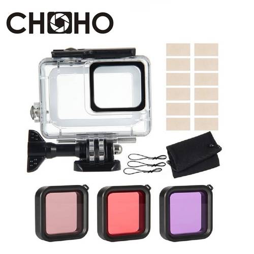 For Gopro Waterproof Housing Case Diving 45M Protective Color Filter Underwater For Gopro Hero 7 Silver White Go Pro Accessories