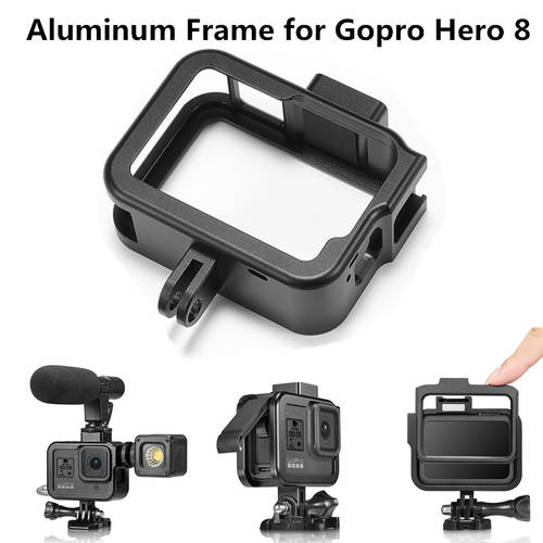 For Gopro Accessories Aluminum Frame Mount With Protective Shell Case Cover For GoPro Hero 8 Black Camera Housing