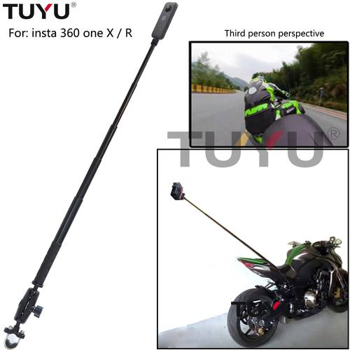 TUYU Motorcycle Bike Camera Holder Handlebar Mirror Mount Bracket Stand For Insta360 One R Invisible Selfie Stick Accessory