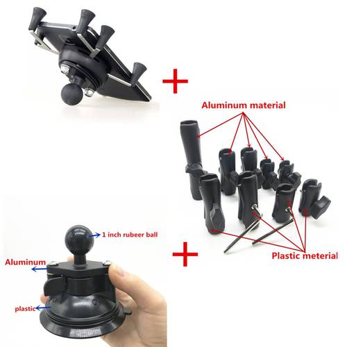 OEM Car Twist Lock Suction Cup Mount + 1 inch short arm with Universal Cell Phone Holder for smartphone