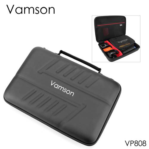 Vamson Large Waterproof Carrying Case PU for Gopro Hero 10/9/8/7/6/5 for DJI OSMO Action for Xiaomi YI Hard Shell Outdoor VP808