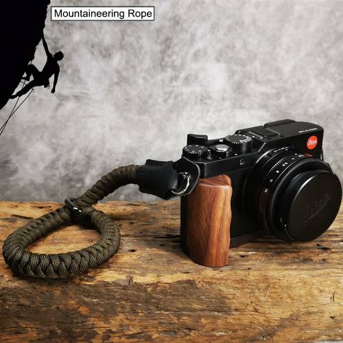 Climbing Nylon rope Genuine Leather Camera Wrist Strap Hand Strap for Camera Leica Canon Fuji Nikon Olympus Pentax Sony