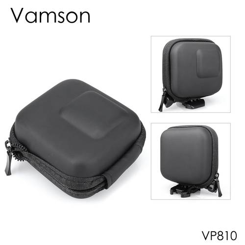 Vamson Protective Storage Case Bag Box Mount Mini EVA for Go Pro Hero 11 10 9 8 7 6 5 Black Silver for DJI Action VP810