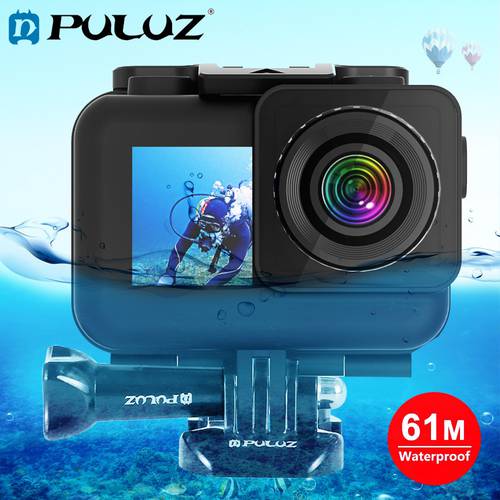 PULUZ 61m Waterproof Housing Protective Shell Case with Buckle Basic Mount & Screw for DJI Osmo Action Sport Camera Diving Cover