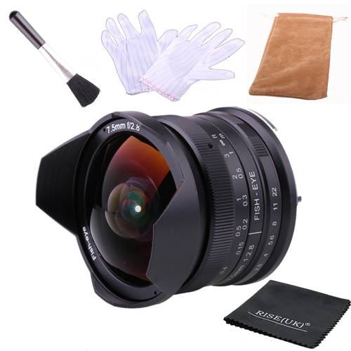 RISESPRAY 7.5mm F/2.8 II Ultra Wide-Angle Fisheye Lens 180 Degree Multi-coated for Mirrorless Camera