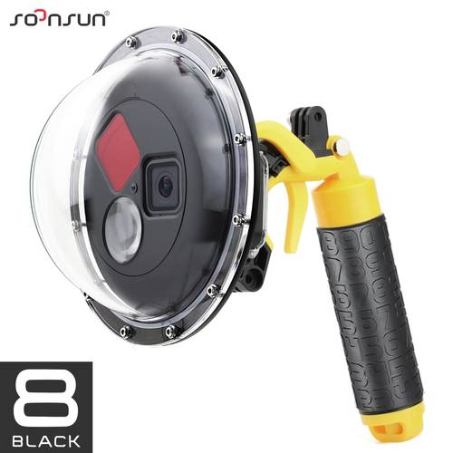 SOONSUN Dome Port for GoPro Hero 8 Black Waterproof Dome Port Lens with Red and Close-up Filter Housing Case Go Pro Accessories