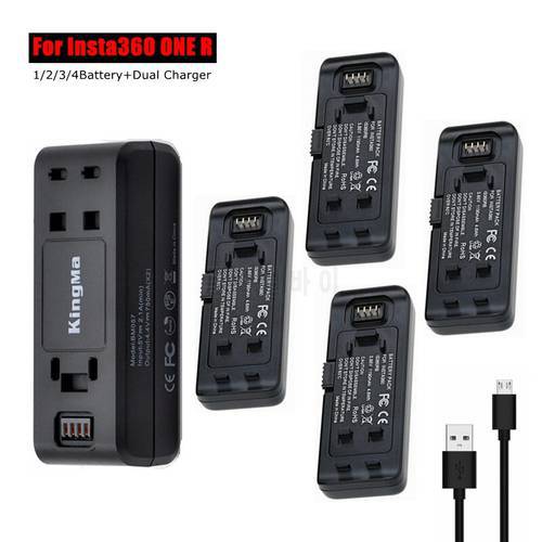 NEW For Insta360 ONE RS Dual (Boosted)Battery Base Charger /1190mAh Thin Battery For All Edition Insta 360 ONE R RS Accessories