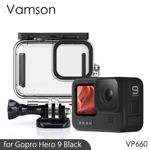 Vamson for GoPro Hero 11 10 9 Black Underwater Waterproof Case Diving Protective Cover Housing Mount for Go Pro 9 Accessories