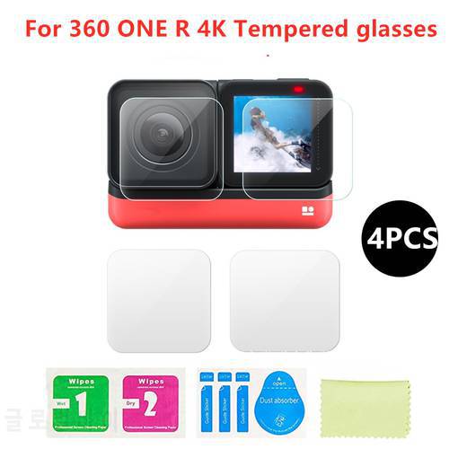 2Pcs Insta360 ONE R Twin Edition Tempered glasses Insta 360 ONE R 4k wide angle Camera Len Film Glass Protection Accessories