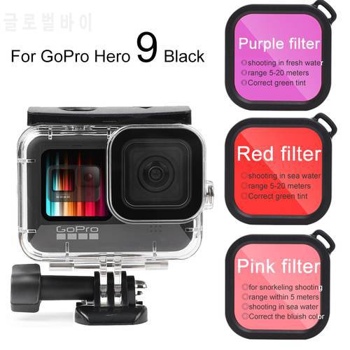 Ruigpro Waterproof Housing Case Tempered Glass for GoPro Hero11 10 9 Black Dive Protective Underwater for Go Pro 9 Accessories