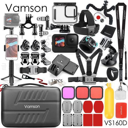 Vamson Accessories Kit for GoPro Hero 10 9 Black Waterproof Housing Case Set for Go Pro 10 9 Black Action Camera Accessory VS160