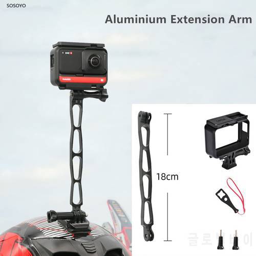 Aluminium Extension Arm Lengthened Rod Selfie Bracket Frame Protective Case Anti-Border Set For Insta360 One R X Accessory