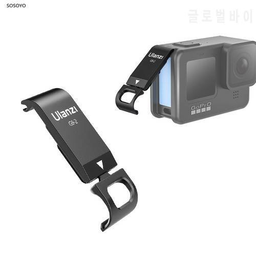 Metal Battery Cover Rechargeable Side Lid Type-C Charging Port Silicone Case Lens Cover Lanyard For Gopro Hero 9 Action Camera