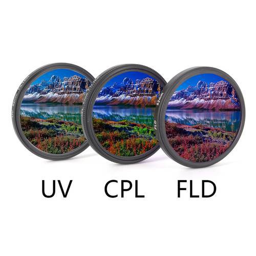 3pcs/lot 49MM 52MM 55MM 58MM 62MM 67MM 72MM 77MM CPL+FLD Lens Filter Set with Bag for Cannon Nikon Sony Pentax Camera Lens