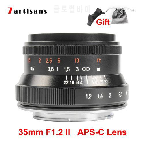 7artisans 7 artisans 35mm F1.2 II Lens MF APS-C Portrait Camera Lens for Fuji X/Sony E/Canon EOS-M/Nikon Z/ M4/3 Mount Cameras