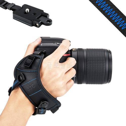 JJC DSLR Camera Wrist Hand Strap Grip w/Arca Swiss Type Quick Release Plate for Canon R7 R5C 7D 7DM2 6DM2 5DM4 5DM3 5Ds 80D 77D