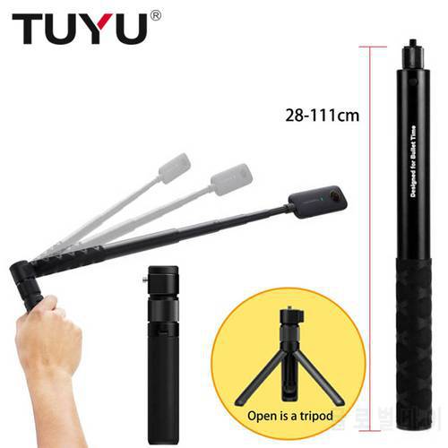 TUYU for Insta360 Telescopic Rod Selfie Stick 360 Rotary Handle Bracket for Insta360 ONE X/R GoPro Bullet Time Beam Accessories