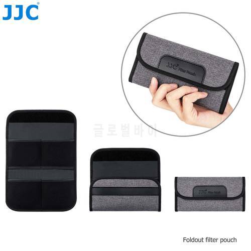 JJC 4 Slots Camera Lens Filter Bag Wallet Durable Polyester UV ND CPL Filter Pouch 49mm 52mm 55mm 58mm 62mm 67mm 72mm 77mm 82mm