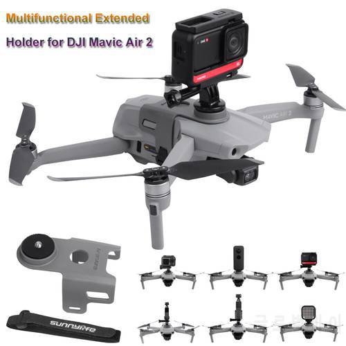 Multifunctional Extended Holder for DJI Mavic Air 2 Extended Bracket with 1/4 Screw Upper Mount Adapter for 360 Panorama Camera