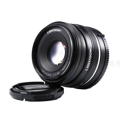 Lightdow 35mm F1.7-F22 Manual Lens for Sony Mirror Less E Mount NEX 3 3N C3 5N 5R 5T A6500 A6300 A6000 A5100 A5000 A3000 A3500