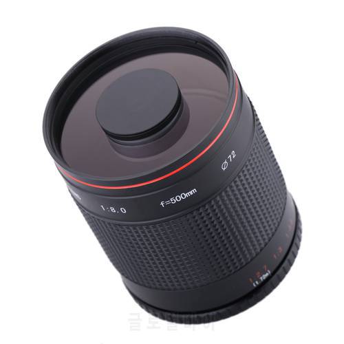 Manual 500mm F/8.0 Telephoto Mirror Lens with T2-AI Adapter Ring for Nikon D3000 D3100 D7000 D80 D90 D7100 D5100 DSLR Camera