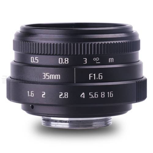 RISESPRAY 35mm f1.6 Manual Focus MF Prime Lens for EOSM N1 Fuji NEX Micro 4/3 Metal Design, Portrait, Landscape