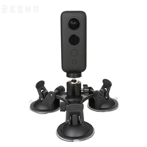 Triple Cup Camera Suction Mount w/Ball Head for Insta360 One X/X2/X3 Yi 4K/Sony/Suction Cup Car Holder Window Mount Accessory