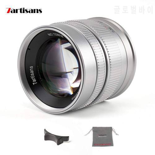 7artisans 55mm F1.4 APS-C Aluminum Manual Fixed Lens for Fuji X Mount Mirrorless Camera, Silver Color