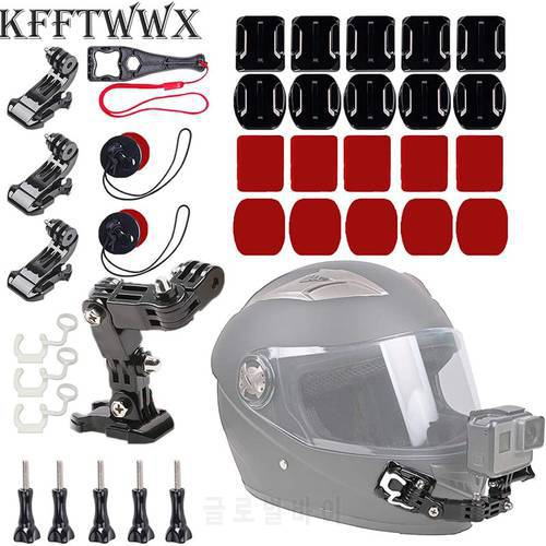 KFFTWWX Accessories Kit for GoPro Hero 11 10 9 8 7 Black Silver 6 5 4 Osmo Motorcycle Helmet Chin Mount for Go Pro AKASO/Campark