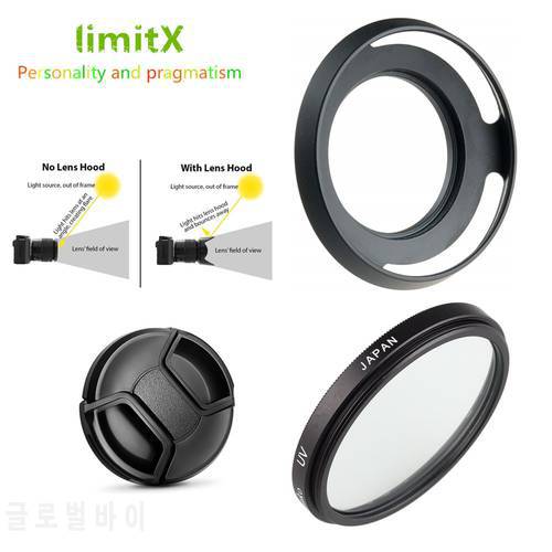 43mm UV Filter + Metal Lens Hood + Cap for Fujifilm XC 35mm F2 / XF 23mm XF23mm f/2 R WR R Lens X-T30 X-T4 X-T3 X-T2 X-PRO 3 2 1