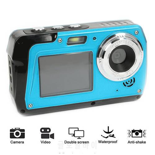 Professional 48MP Underwater Camera HD 1080P Dual Screen Video Camcorder 16× Zoom Point Shoots Sports Waterproof Digital Camera