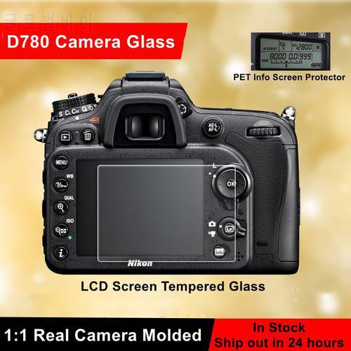 for Nikon D780 Camera Tempered Glass Protective Self-adhesive Glass Main LCD Display + Film Info Screen Protector Guard Cover