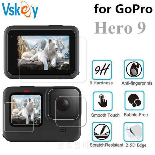 15PCS Tempered Glass for GoPro Hero 11 Hero 10 Hero 9 Front Screen Protector Rear Camera Lens Anti Scratch Protective Film