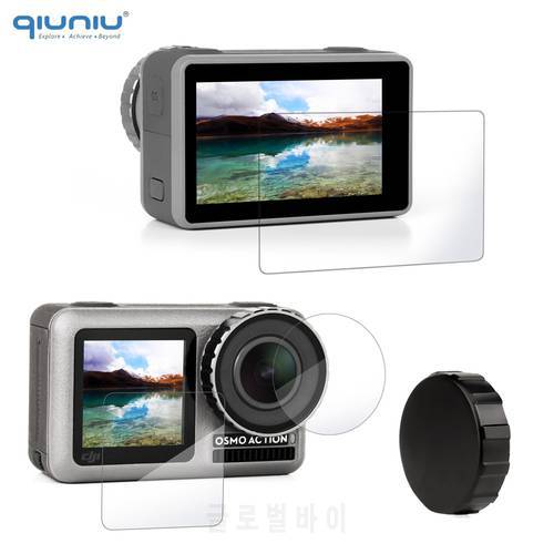 QIUNIU Lens Screen Protector Lens Protective Film with Camera Lens Cap Cover for DJI Osmo Action 1 Sport Camera Accessories