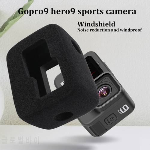 Gopro Hero 10 Sports Camera Special Windshield High-Density Elastic Sponge Noise Reduction for Gopro 9 Windproof Foam Cover