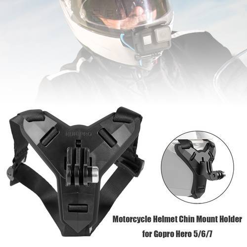 Front Chin Bracket Holder Tripod Mount Motorcycle Helmet Chin Strap Mount for GoPro Xiaomi Yi Action Camera Accessories