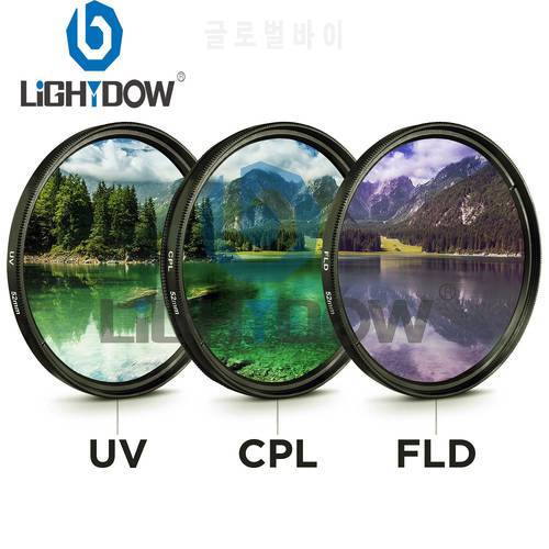 49MM 52MM 55MM 58MM 62MM 67MM 72MM 77MM UV+CPL+FLD 3 in 1 Lens Filter with Bag for Cannon Nikon Sony Pentax Fujifilm Camera Lens