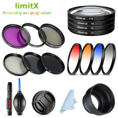 UV CPL ND FLD Close Up Star IR Colour Filter & Lens Hood / Cap / cleaning Pen for Sony HX400V HX300 HX350 H400 Digital Camera