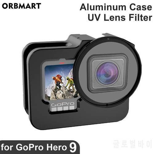 CNC Aluminum Case for GoPro Hero 11 10 9 Black Metal Cage Protective Case Frame with UV Lens Filter for Go Pro Hero9 Accessories
