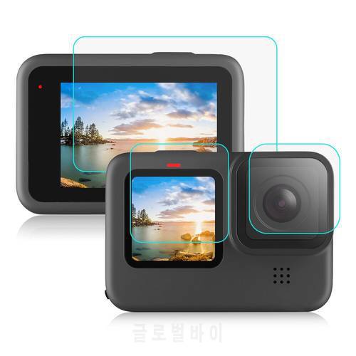 PULUZ for GoPro HERO9 Black Lens + LCD Display 9H 2.5D Tempered Glass Film Screen Protector Film
