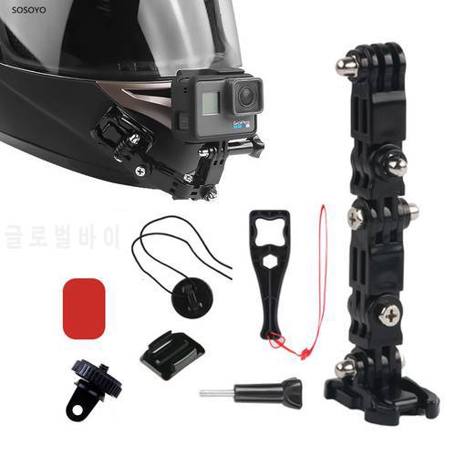 Motorcycle Helmet Chin Base Bracket Universal Parts Riding Fixed Mount Adapter Set For Gopro xiaomi yi 4k Dji Osmo Action Camera